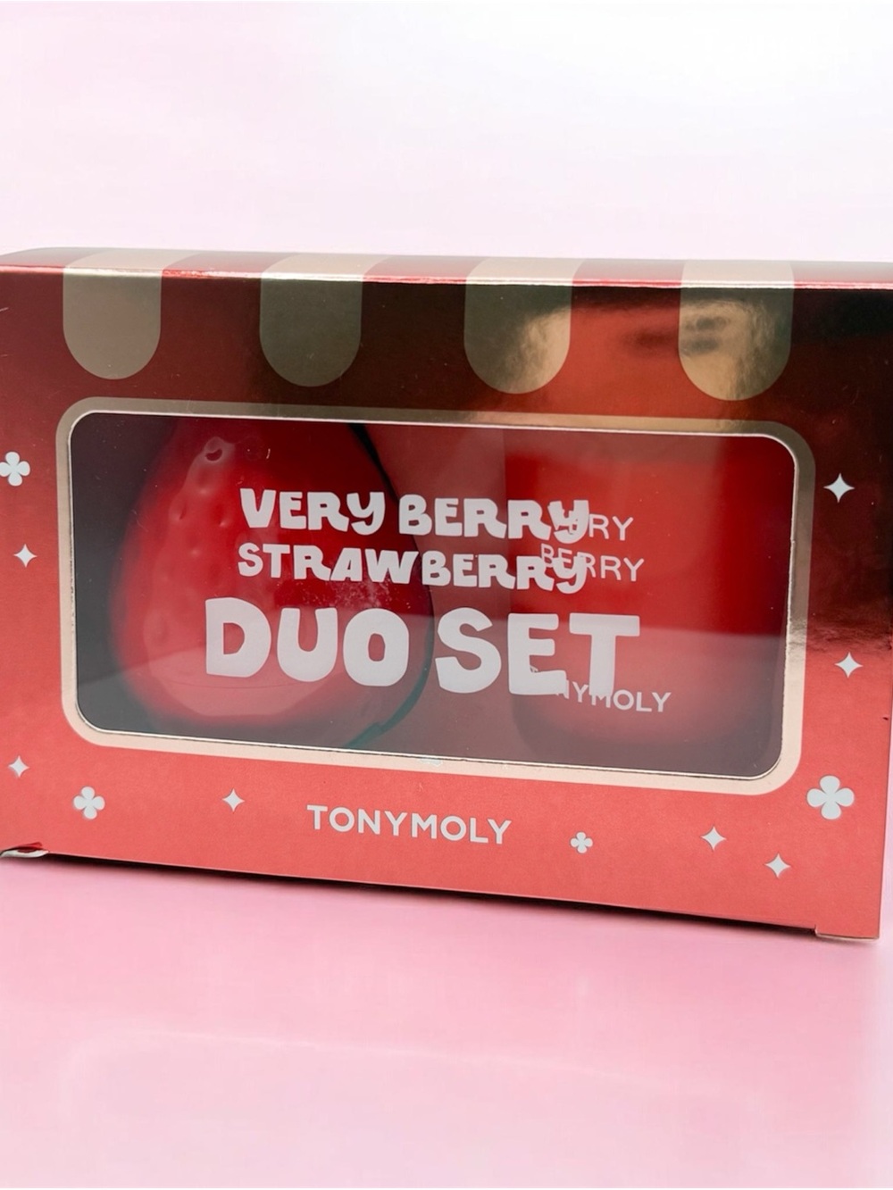 TONYMOLY Very Berry Strawberry Duo Set Hand Cream & Candle Gift Set NIB